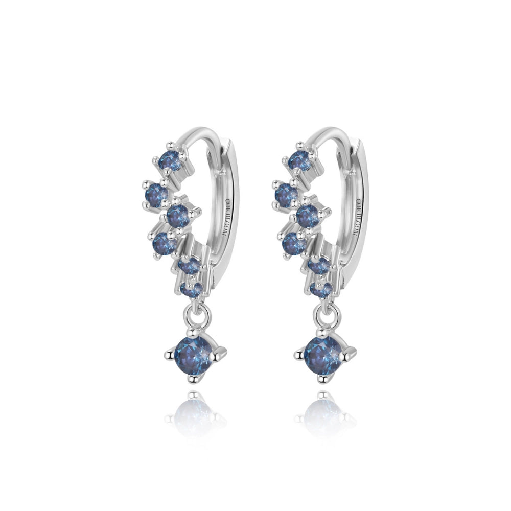 Nia Bling Cluster Hoops - Tanzanite