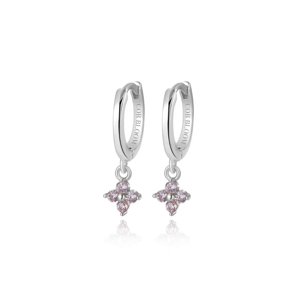 Alaiya Light Amethyst Four-Leaf Clover Hoop Earrings