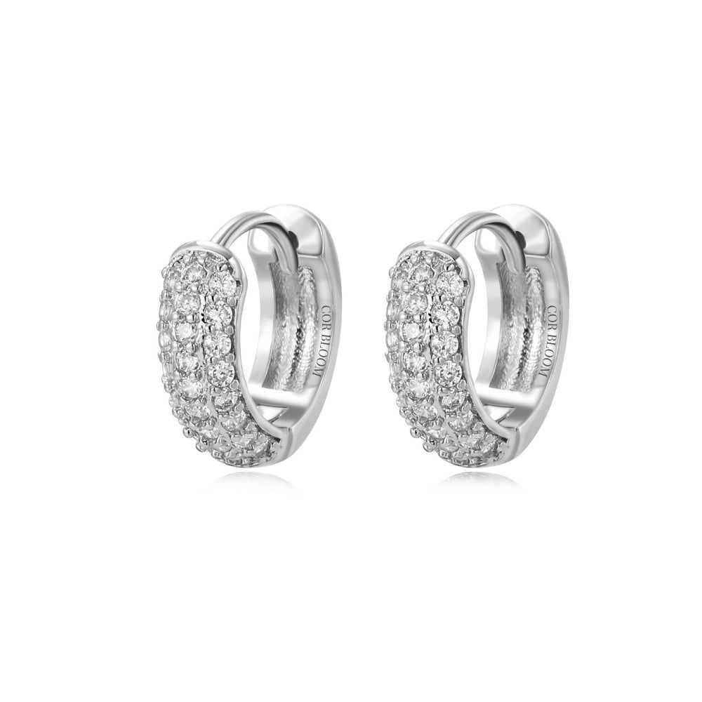 Lysander Pave Diamond Hoop Earrings