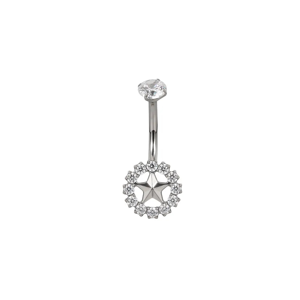 Titanium Star Belly Ring