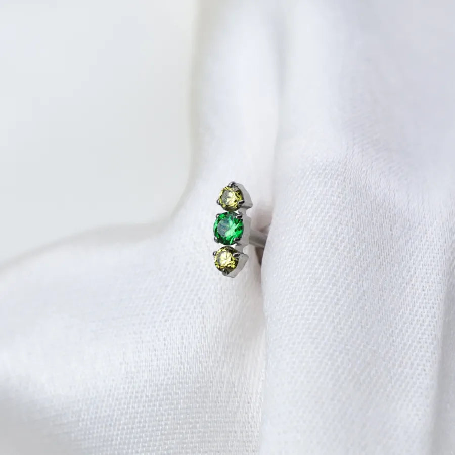 Titanium Mini Lyra Push Pin Flat Back Stud - Viva