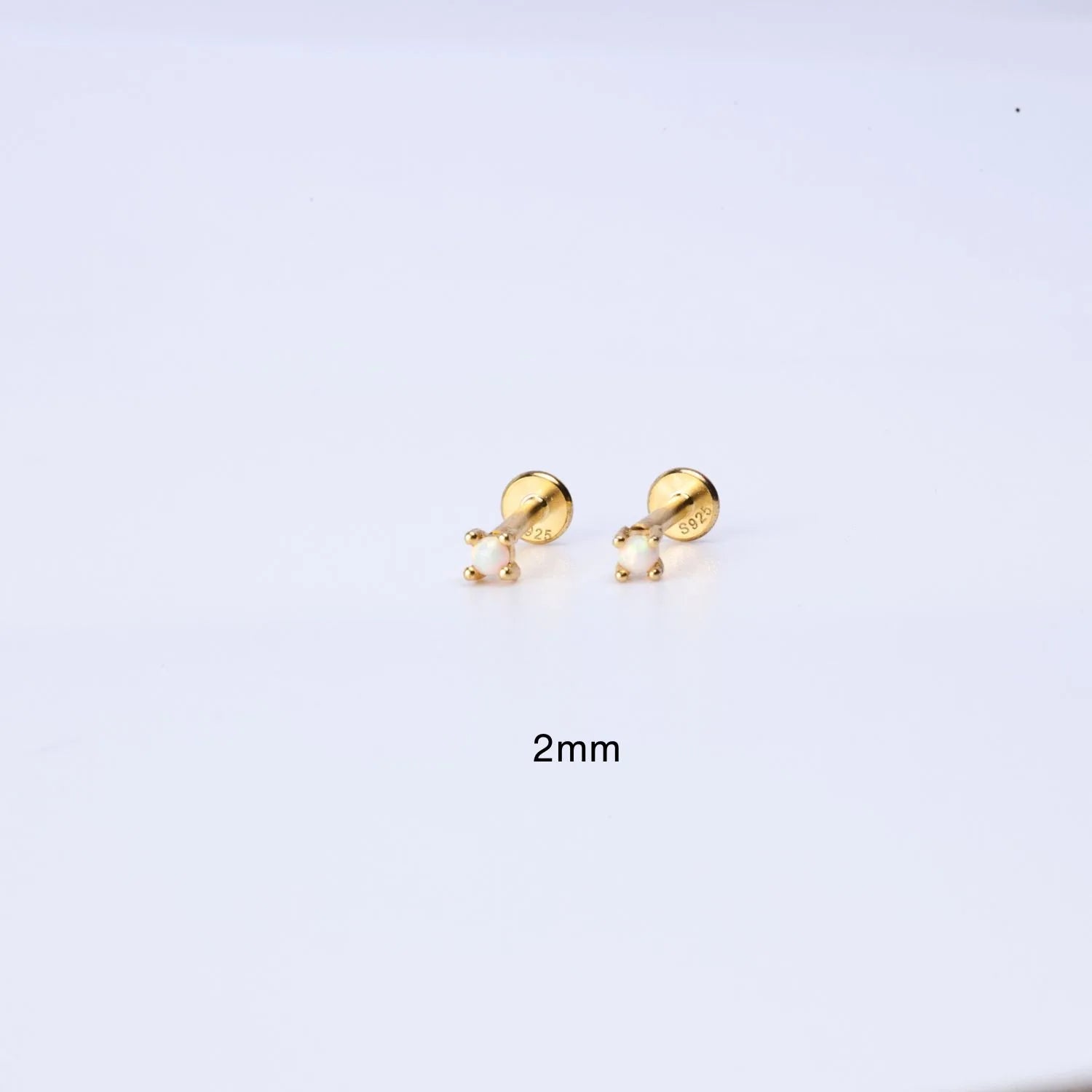 White Opal Flat Back Studs