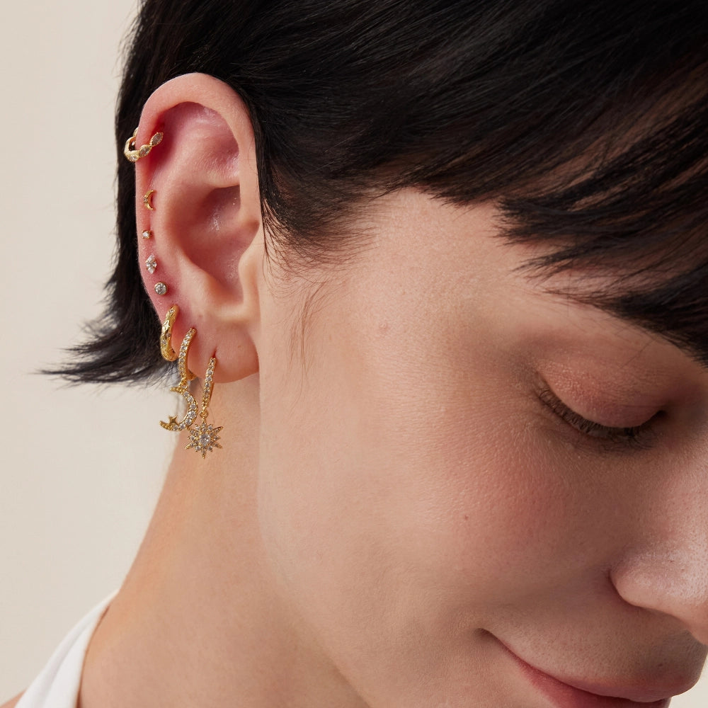 Titanium Small Crystal Marquise Flat Back Stud