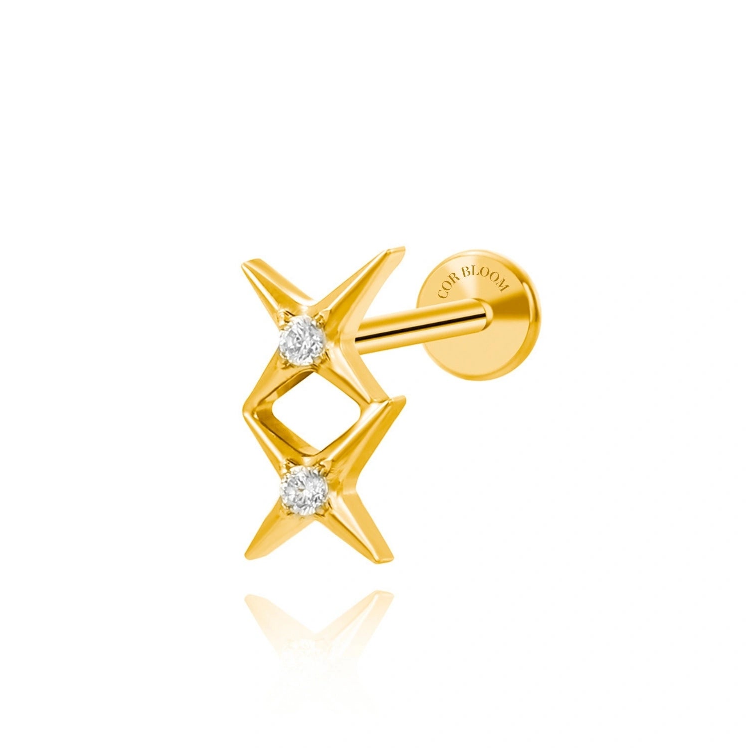 Titanium Duo Northern Star Piercing Stud Earring