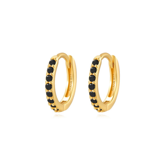 Arya Black Pave Hoop Earrings