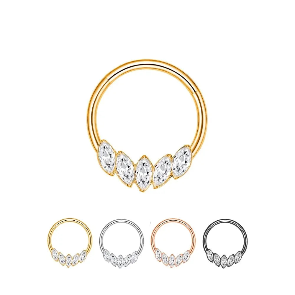 Titanium Avani Marquise 5-Petal Clicker