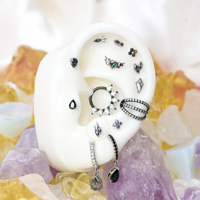 Titanium Felicity Dark Iridescent Stud - Cosmic Dream