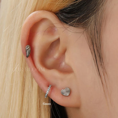 Multized Titanium Crystal Helix Hoop | Conch Ring | Septum Clicker