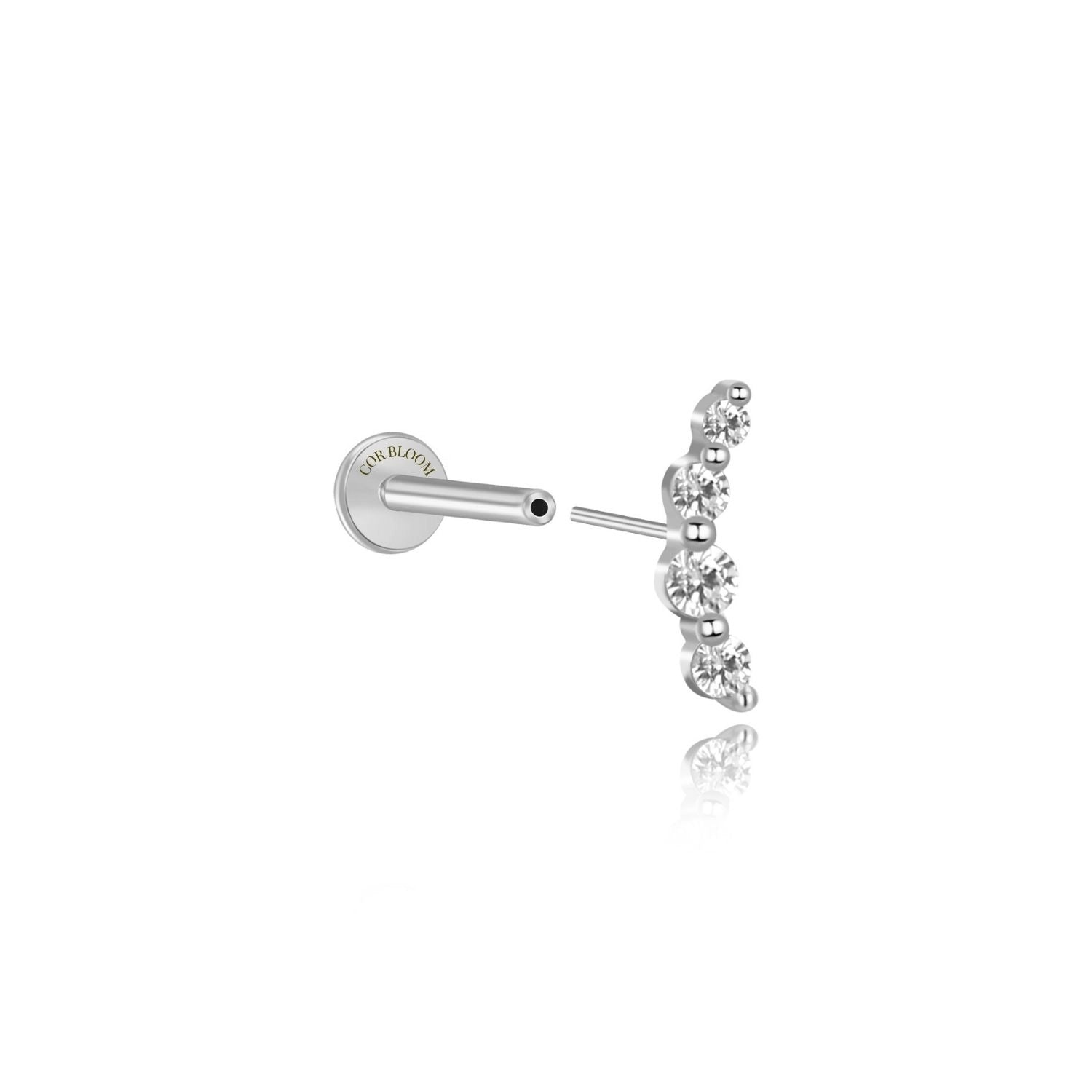 Minimal Mini Curve Stud – Clear Crystal