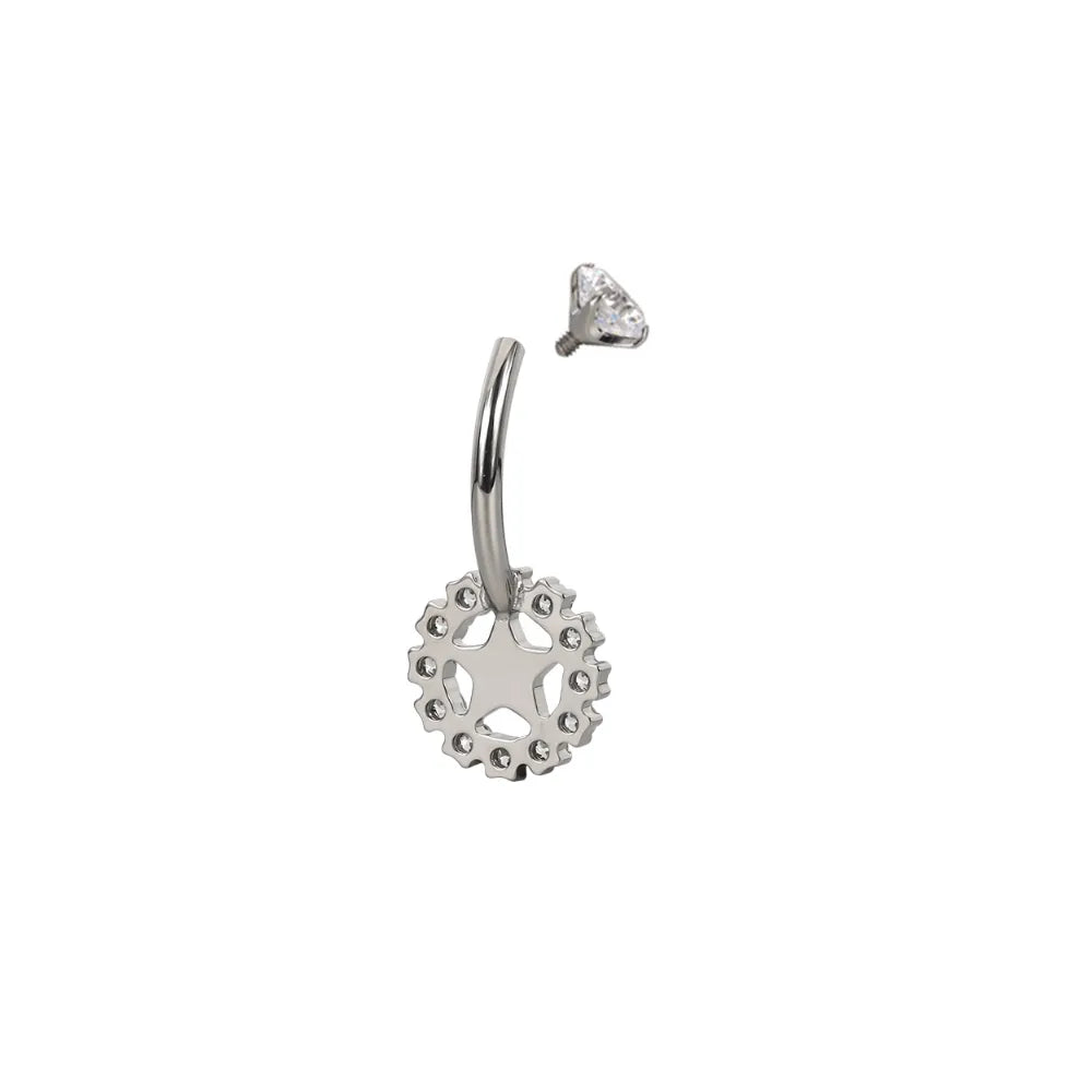 Titanium Star Belly Ring