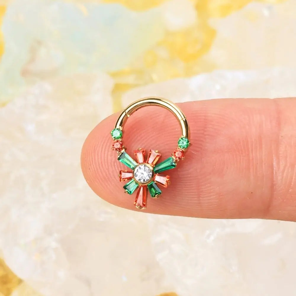 Titanium Skylar Xmas Diamond Flower Clicker