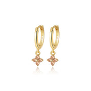 Alaiya Champagne Four-Leaf Clover Hoop Earrings