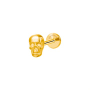 Titanium Skull Head Flat Back Piercing Stud