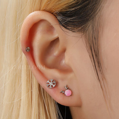 Titanium Snowflake Piercing Earring