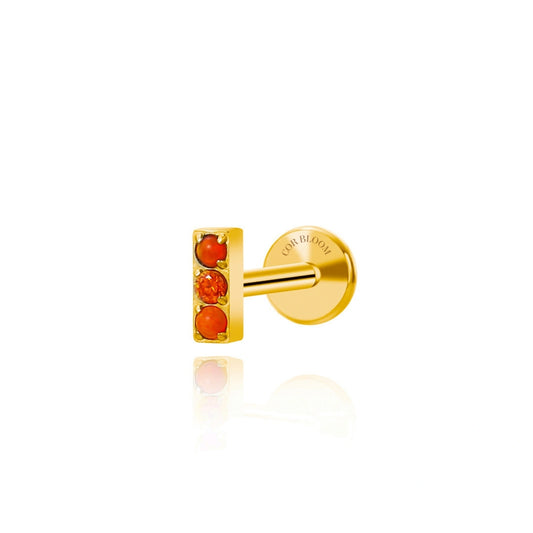 Titanium Mini Orange Opal Piercing Stud