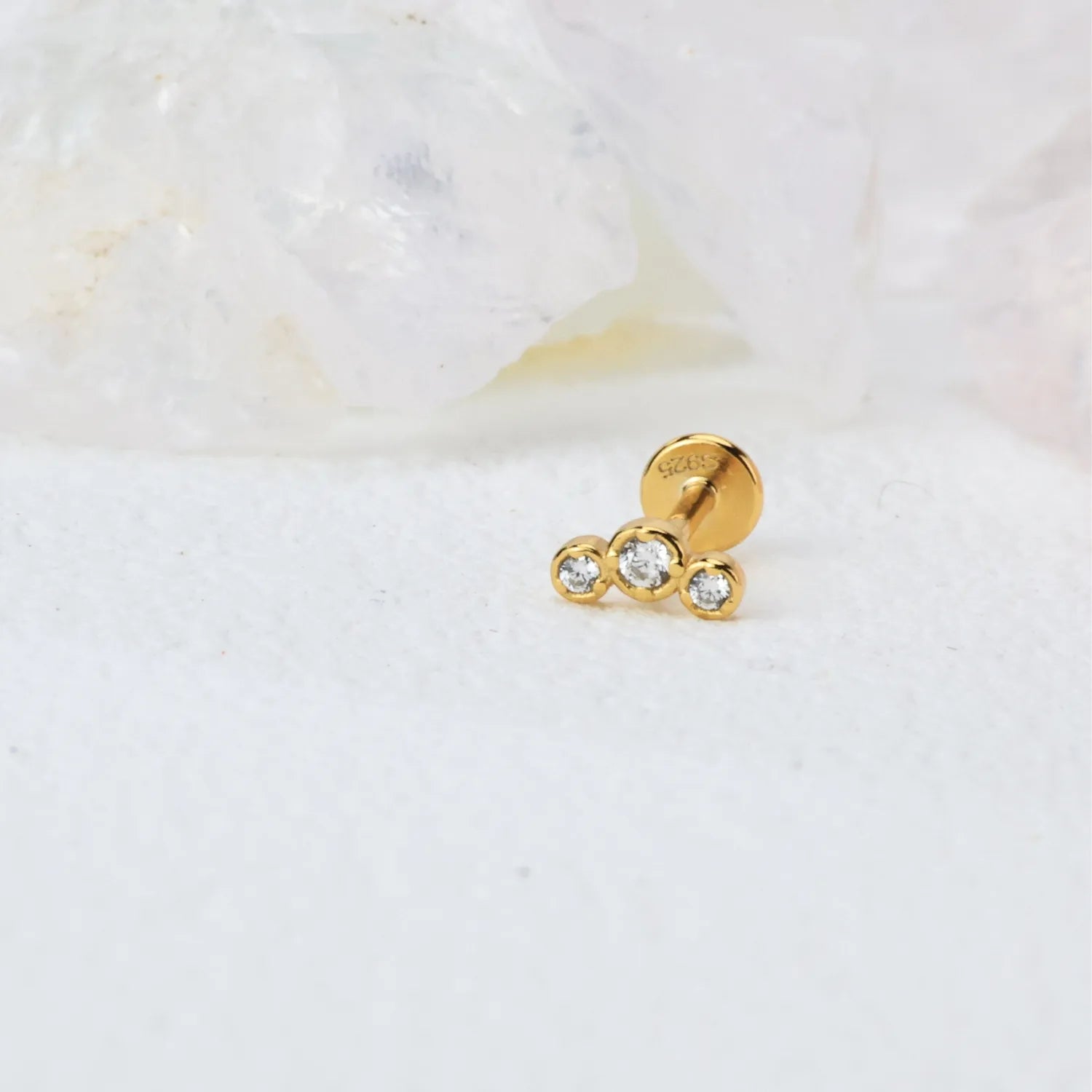 Mini Bling Trio Diamond Flat Back Stud