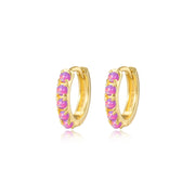 Yianna Violet Flame Opal Hoop Earrings