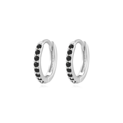 Arya Black Pave Hoop Earrings