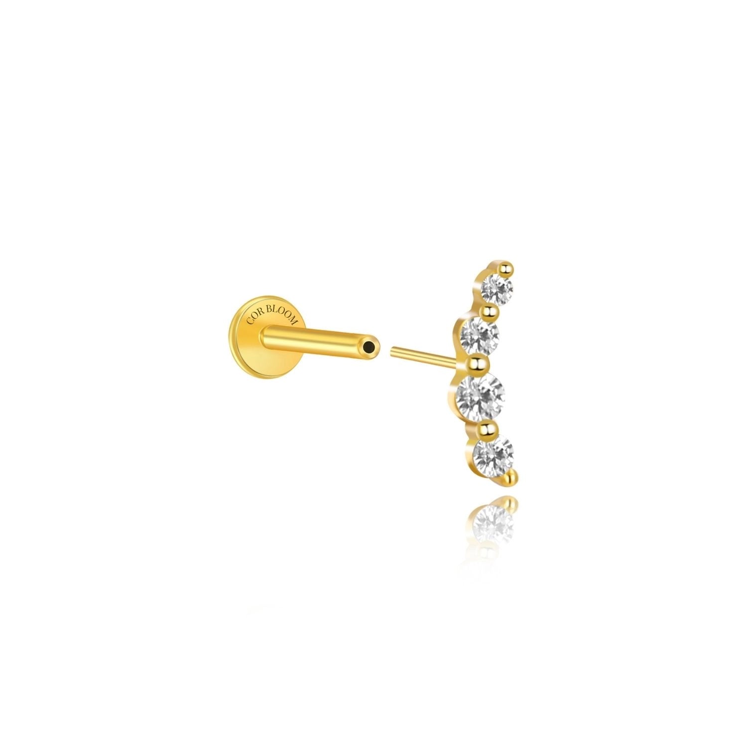 Minimal Mini Curve Stud – Clear Crystal