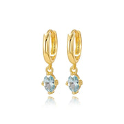 Aleia Aquamarine Oval Stone Hoop Earrings