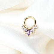 Titanium Celestia Marquise Crown Clicker - Amethyst