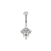 Titanium Diamond Waterfall Belly Ring