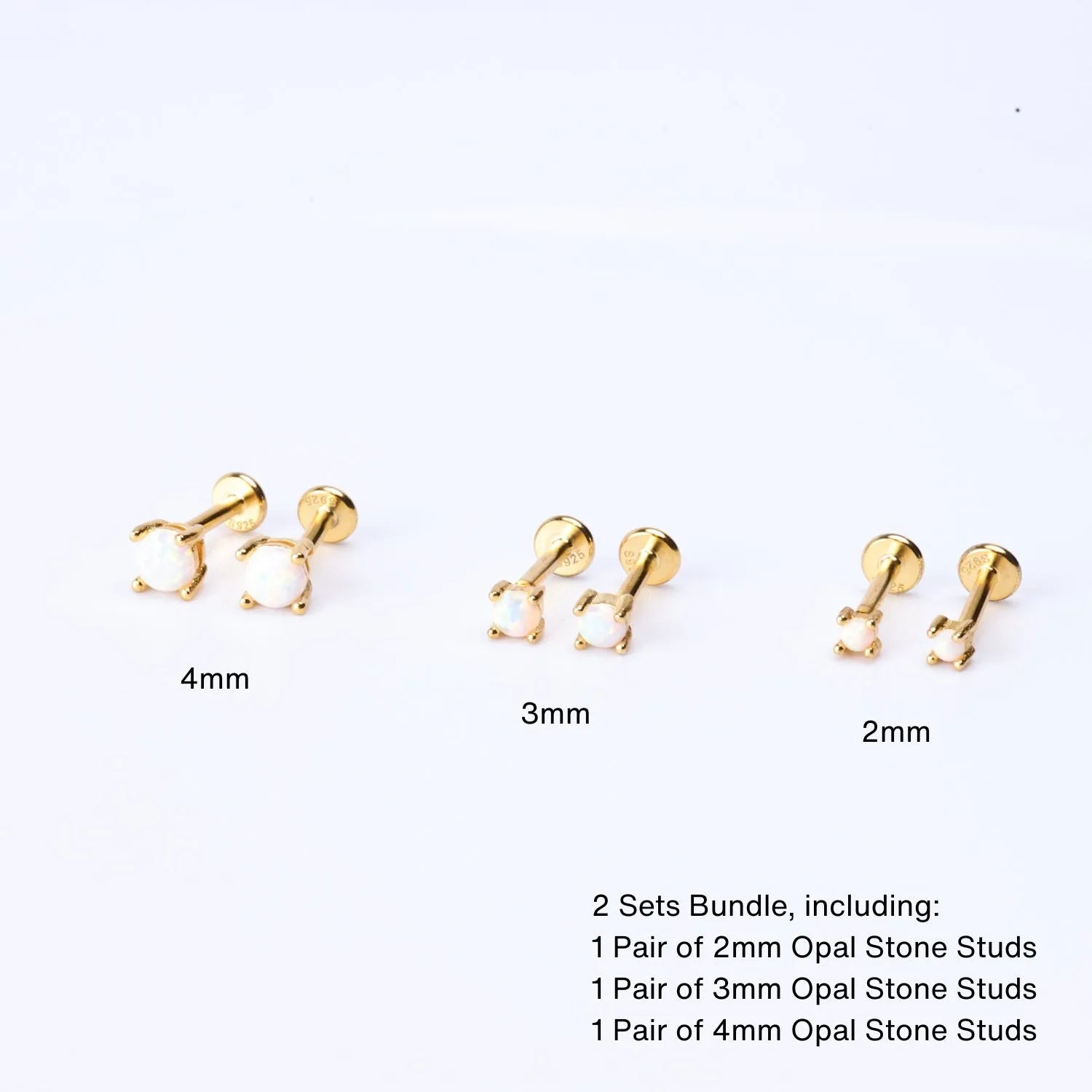 White Opal Flat Back Studs
