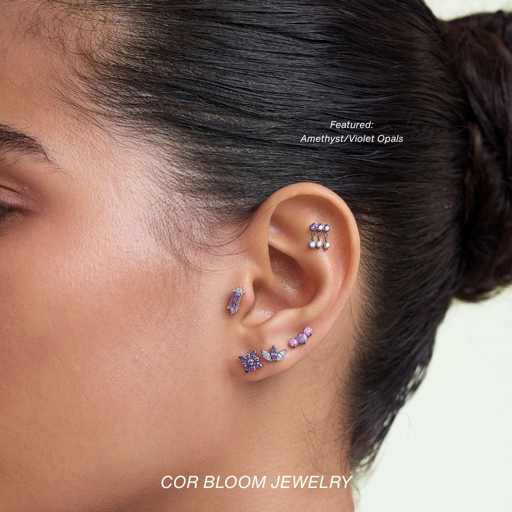 Titanium Nikias Diamond Dewdrop Stud