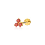 Titanium Mini Red Garnet Triangle Flat Back Stud