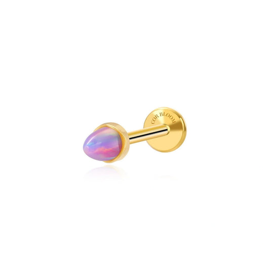 Titanium Violet Flame Opal Peak Cone Piercing Stud