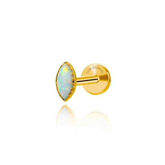 Titanium White Opal Marquise Piercing Earring