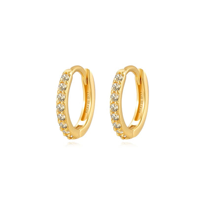 Arya Light Yellow Citrine Pave Hoop Earrings