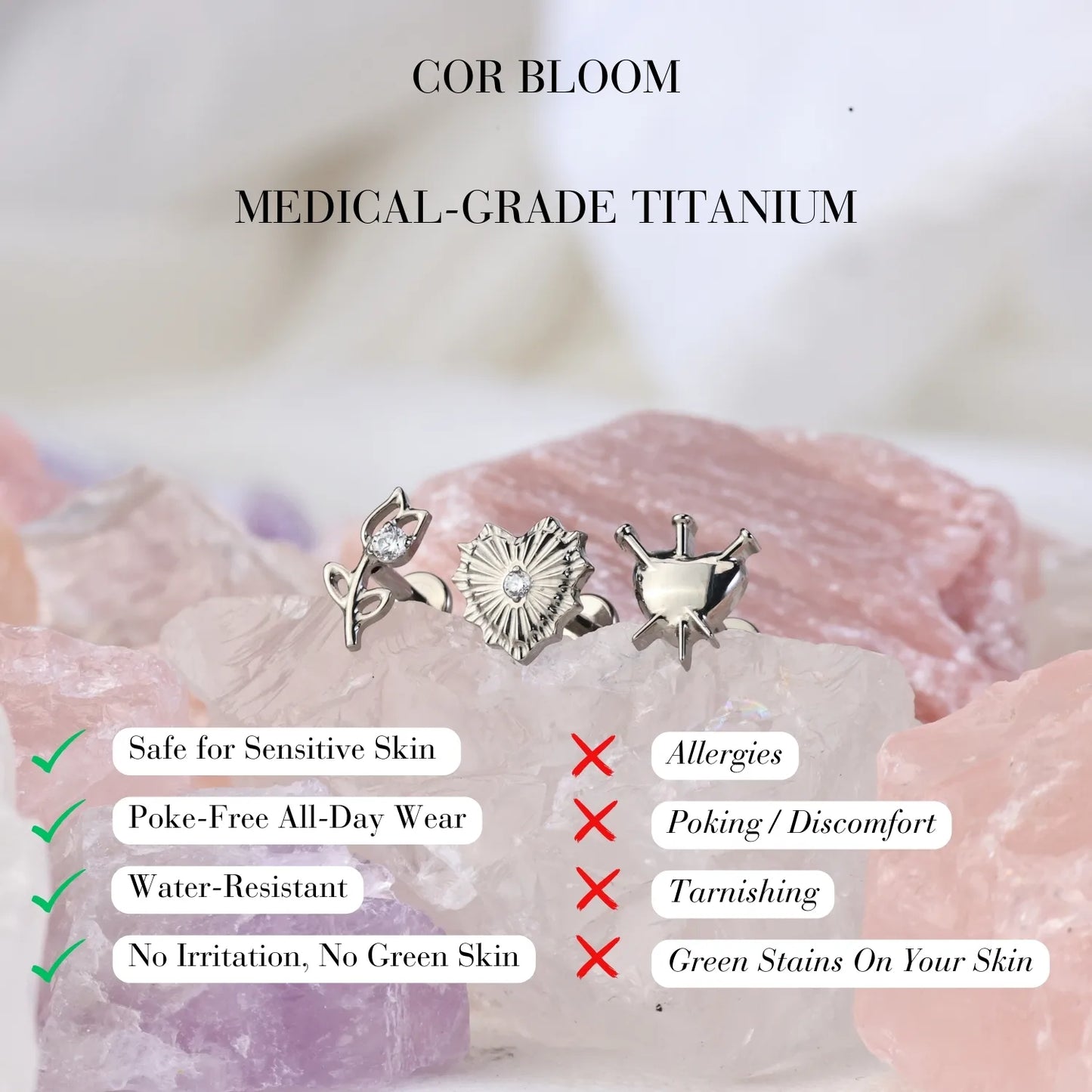 Titanium Beating Heart Piercing Earring