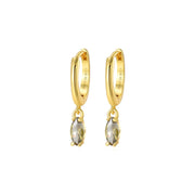 Doris Peridot Marquise Charm Hoop Earrings