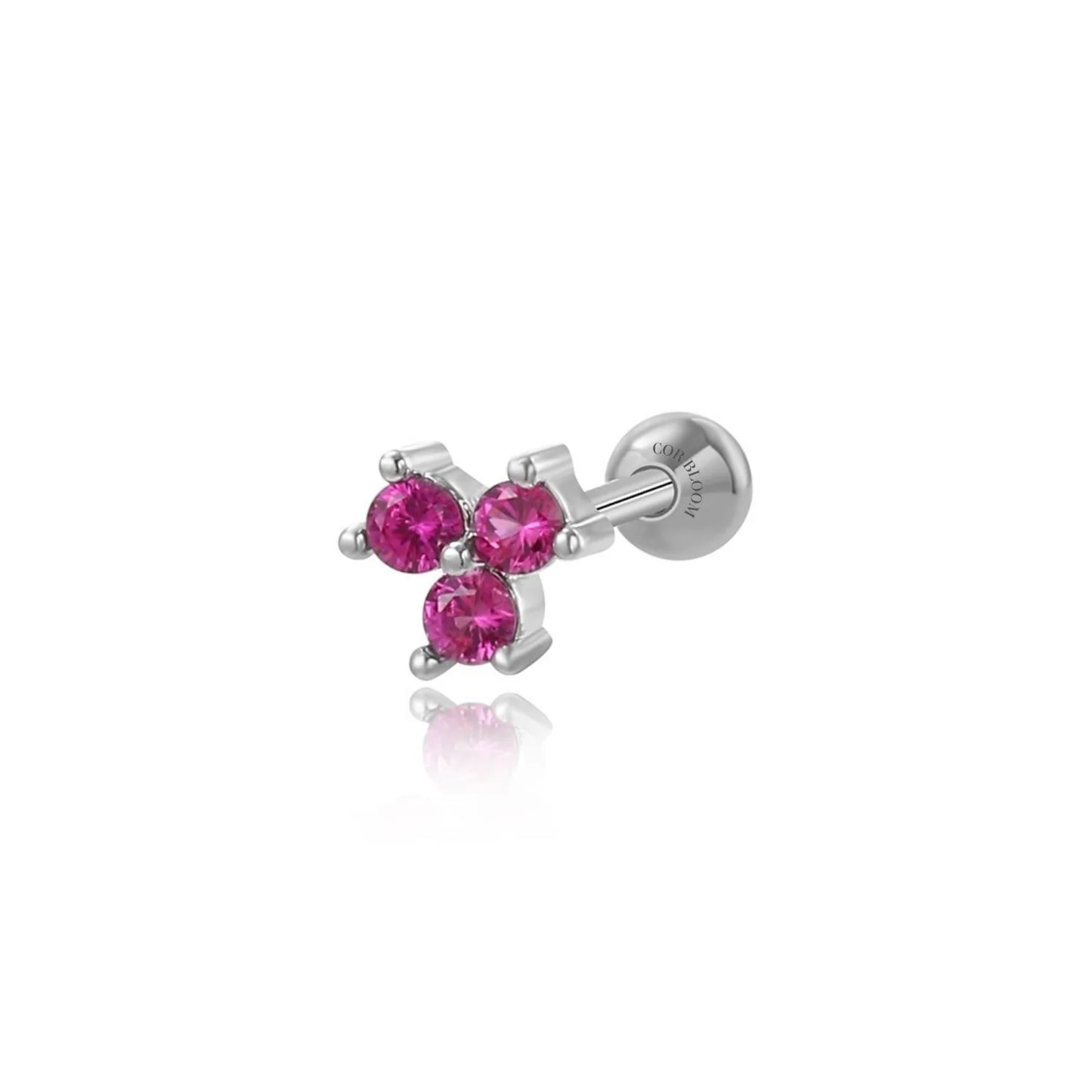 Little Ruby Triangle Screw Back Stud Earring