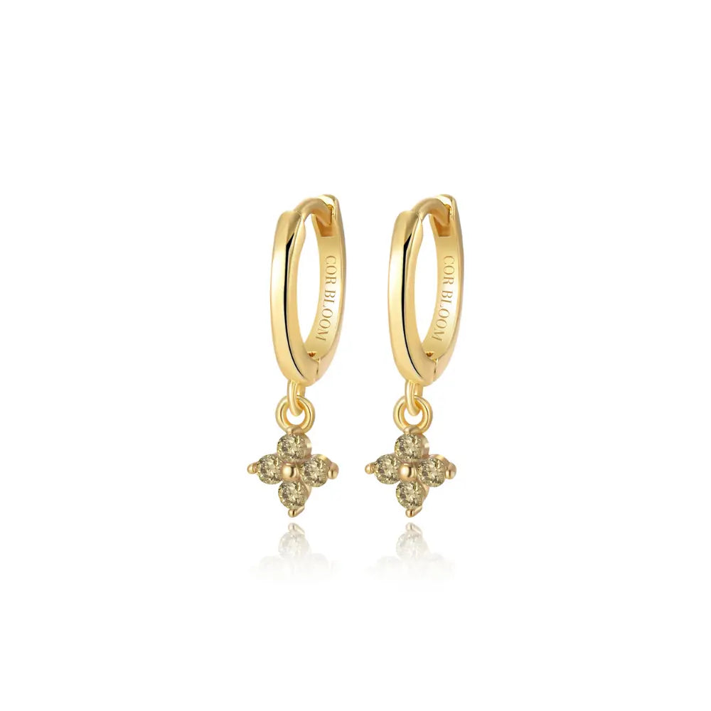 Alaiya Peridot Four-Leaf Clover Hoop Earrings