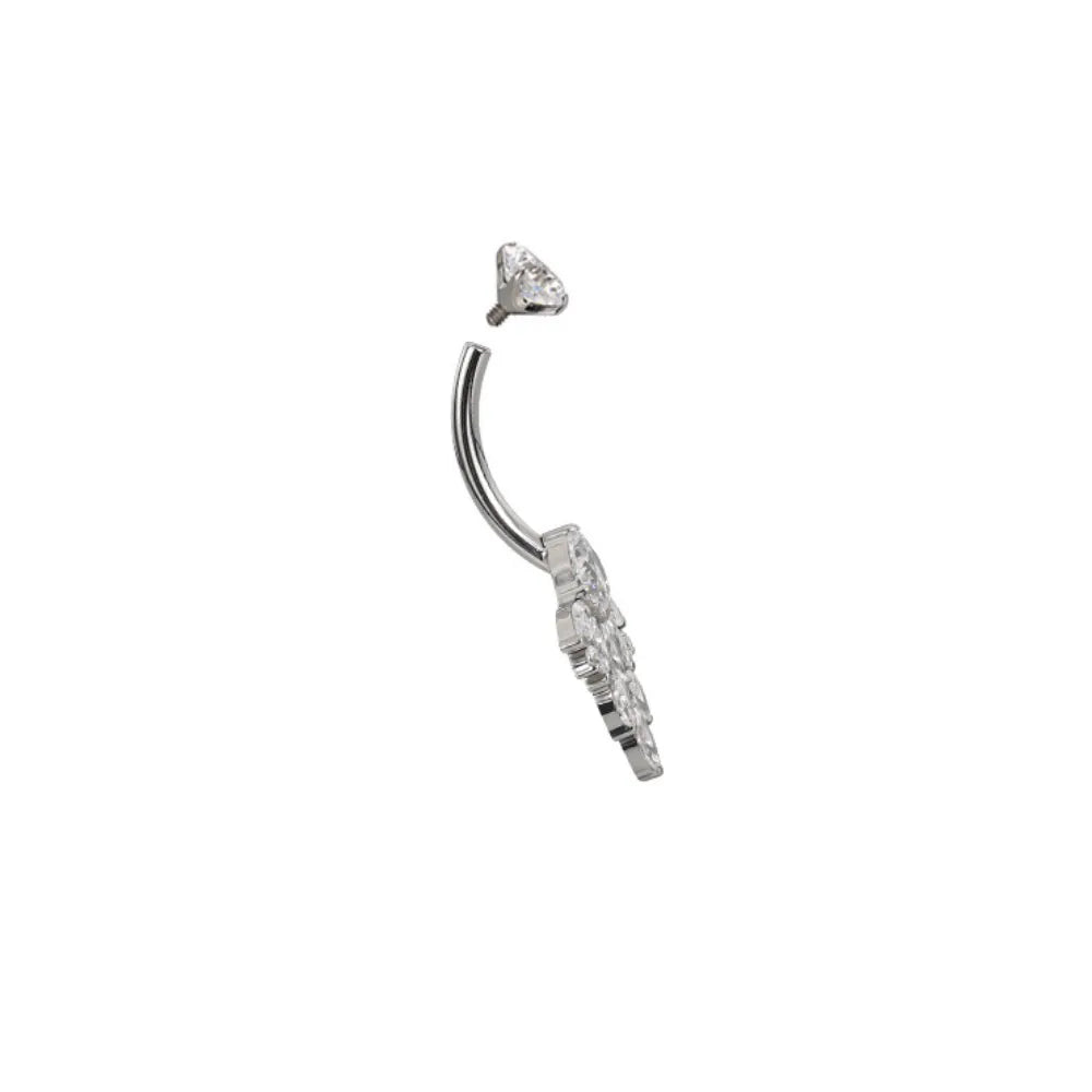 Titanium Diamond Waterfall Belly Ring