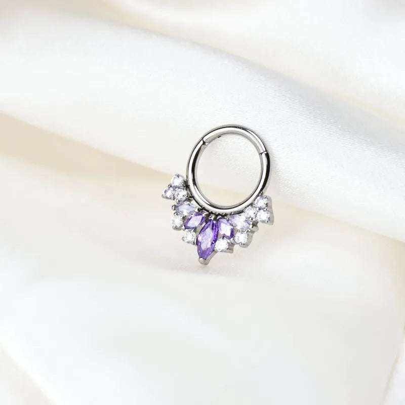 Titanium Celestia Marquise Crown Clicker - Amethyst
