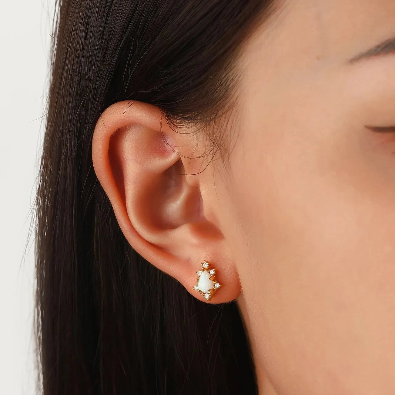 Luxe Fira Opal Sunflower Stud Earring