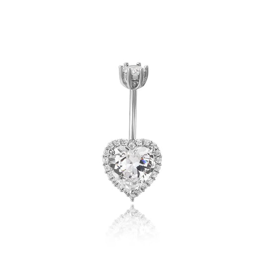 Crystal Pure Heart Belly Button Ring