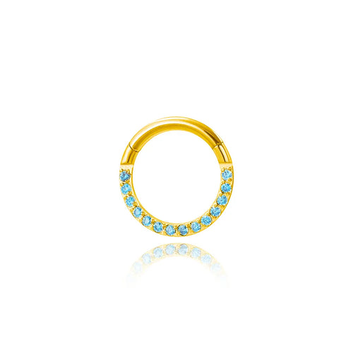 Titanium Aquamarine Daith Ring | Septum Clicker