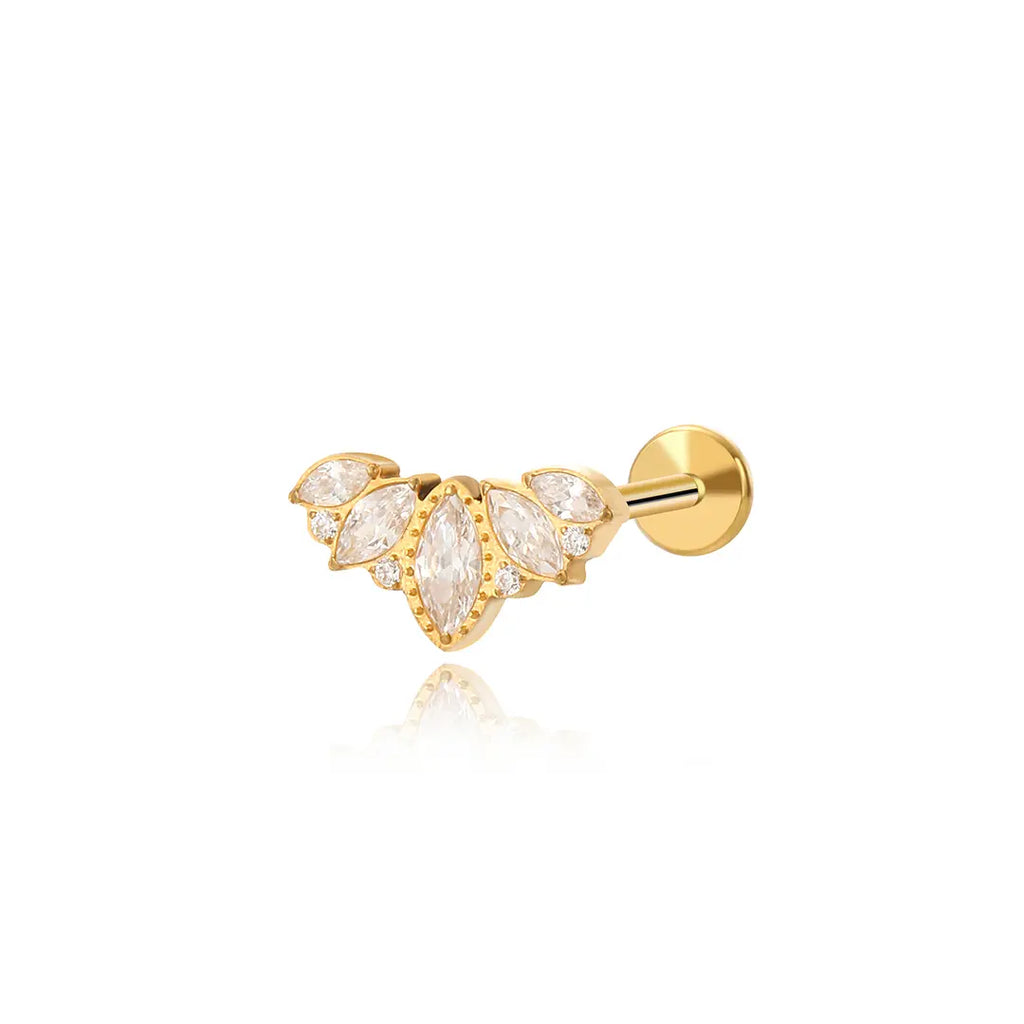 Mini Spring Bird Flat Back Stud Earring (18G)