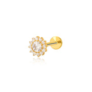 Titanium Paloma Diamond Flower Flat Back Stud
