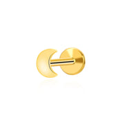 Minimal Small Moon Flat Back Stud (16G)