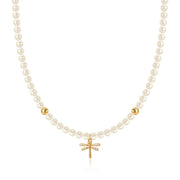 Pave Dragonfly Pearl Necklace