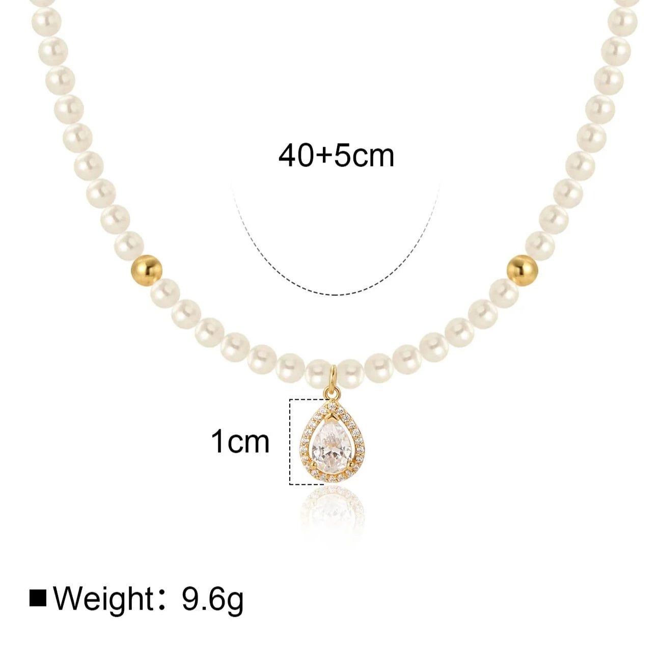 Classic Pure White Gemstone Pearl Necklace