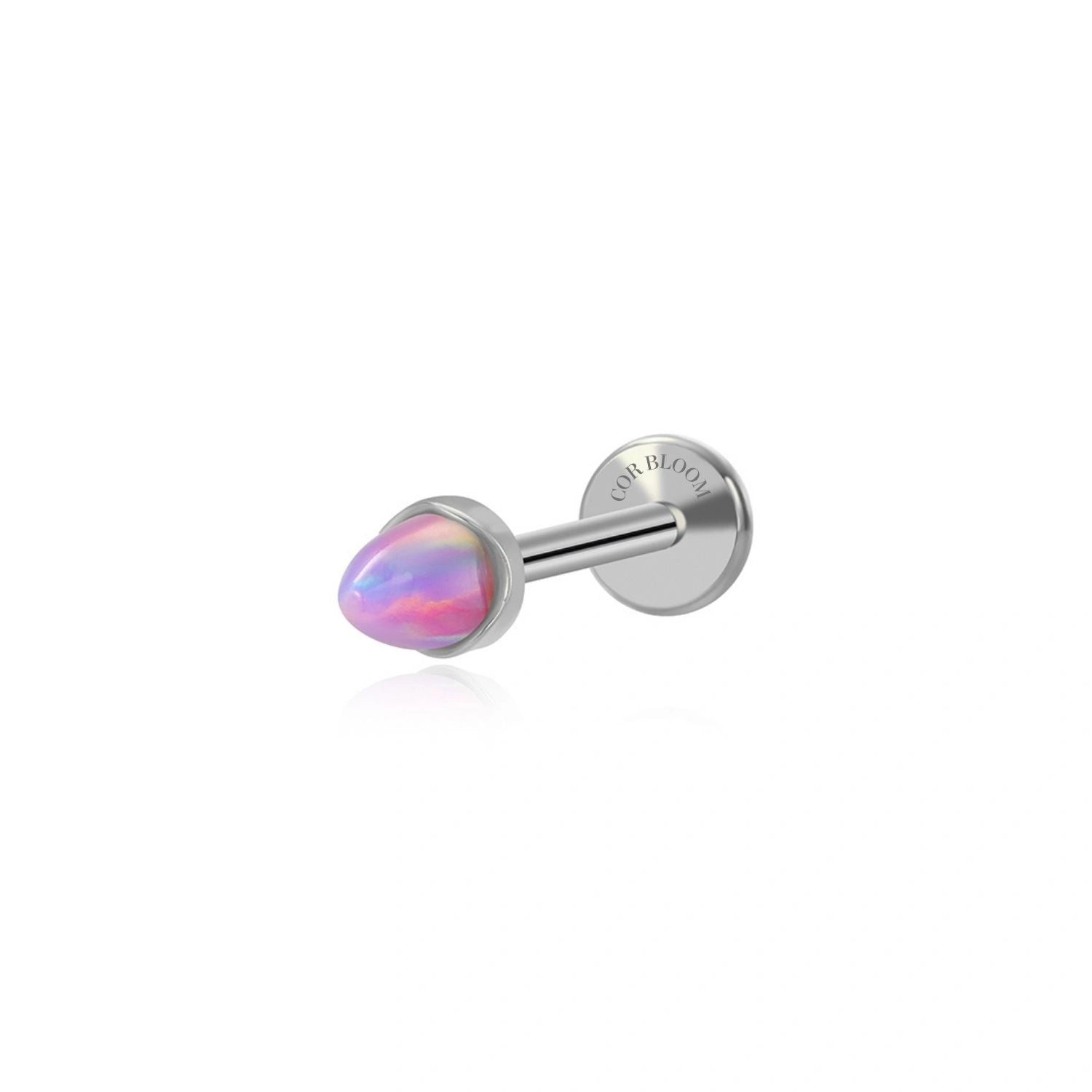 Titanium Violet Flame Opal Peak Cone Piercing Stud