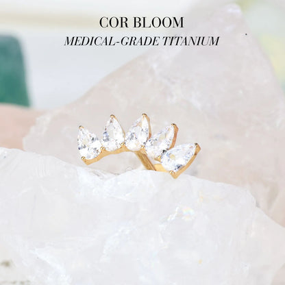Titanium Harmonia Five Pear-Cut Diamond Crown Stud