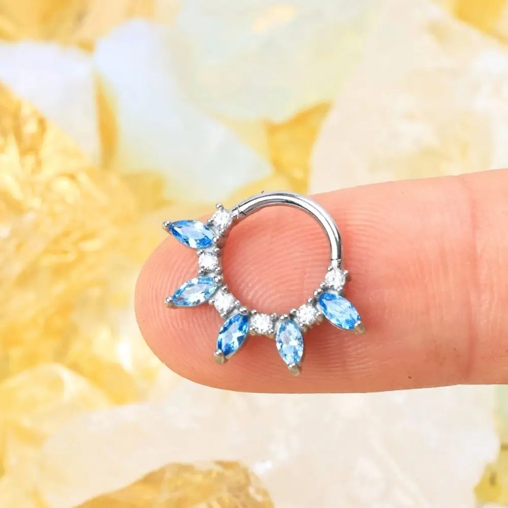 Gracelynn Aquamarine Marquise Gemstone Clicker