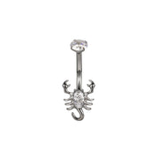 Titanium Diamond Scorpion Belly Ring